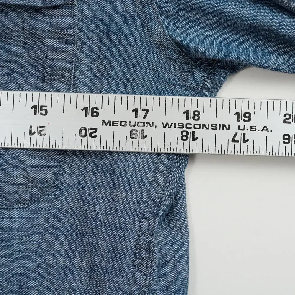 United By Blue Ayres Chambray Shirt Size S Organic Cotton Made in USA